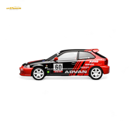 Diecast Honda Civic Type R EK9 model with Advan livery, 1:64 scale, detailed miniature car from Lot57Supplies Diecast Shop.