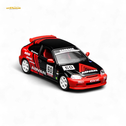Pre-order Honda Civic Type R EK9 diecast model in Advan livery, 1:64 scale by Lot57Supplies Diecast Shop, detailed and collectible.