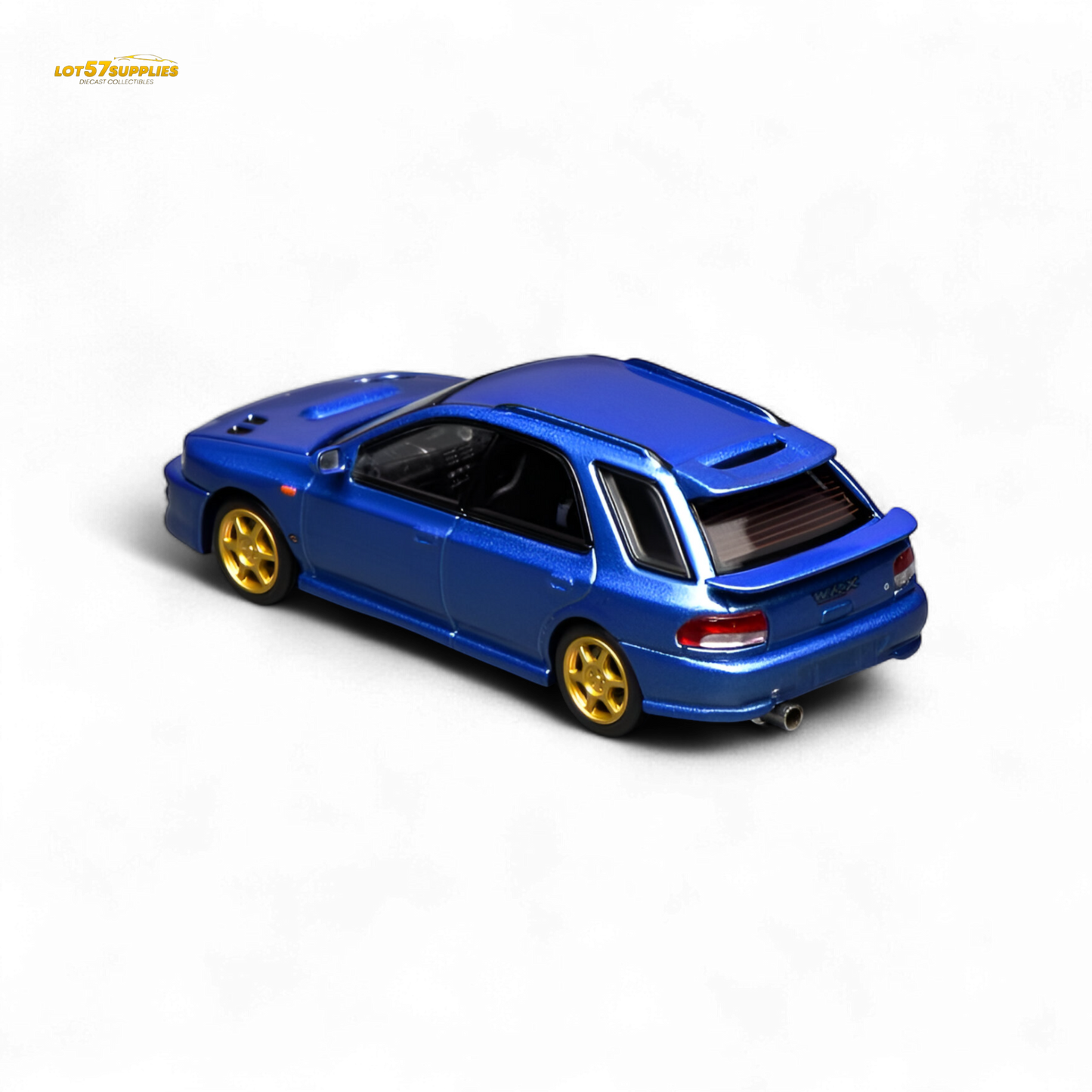 Pre-order Subaru Impreza Wagon WRX STi diecast model by Lot57Supplies, detailed 1:64 scale Subaru car in silver.
