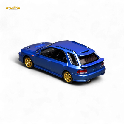 Pre-order Subaru Impreza Wagon WRX STi diecast model by Lot57Supplies, detailed 1:64 scale Subaru car in silver.