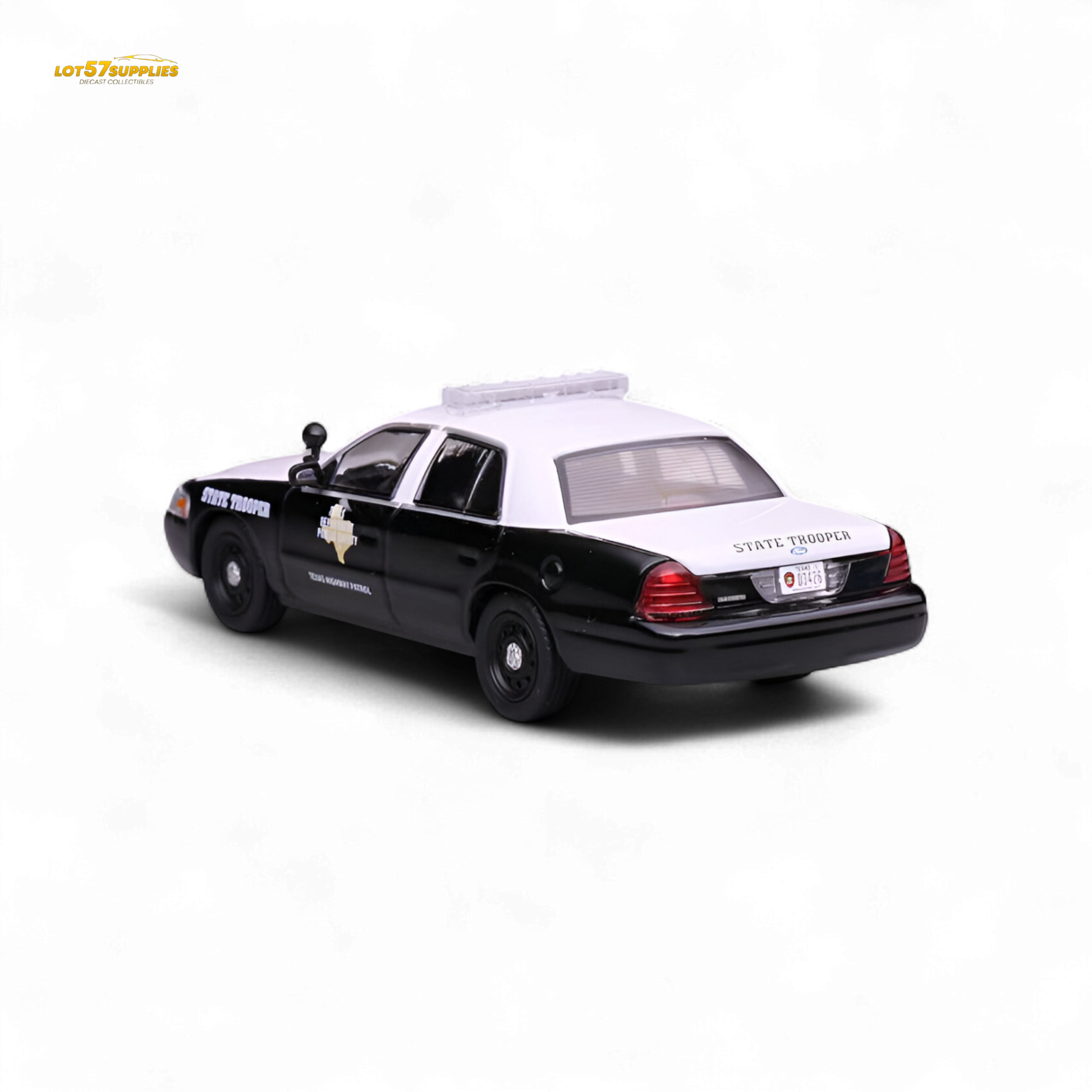 1:64 scale Ford Crown Victoria Texas DPS highway patrol diecast model by Lot57Supplies Diecast Shop, detailed replica of police vehicle