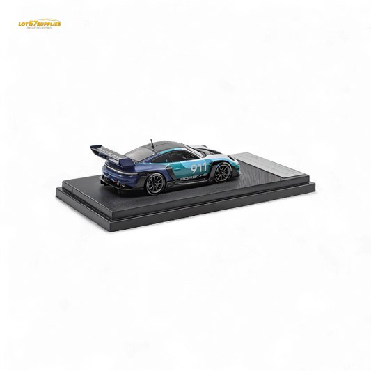 (Pre-Order) HKM Porsche 911 GT3 R Rennsport Blue-White 1:64 - Evergreen Kings