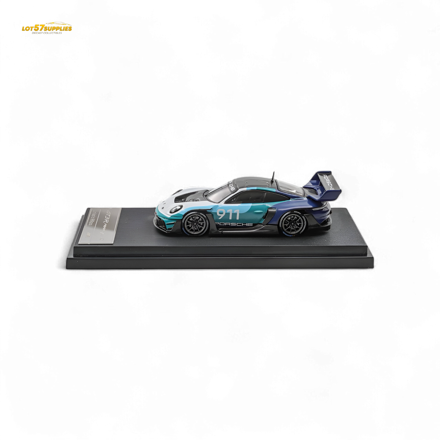 Pre-order diecast Porsche 911 GT3 R Rennsport blue-white 1:64 scale model by Lot57Supplies Diecast Shop.
