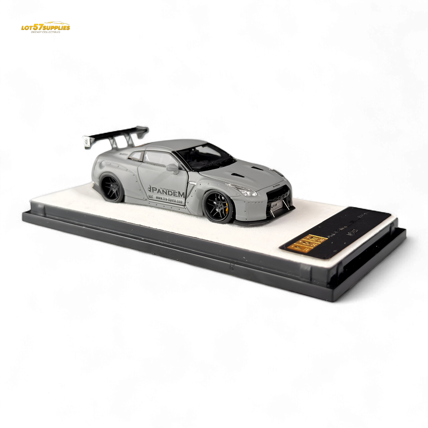 Diecast Nissan PGM Rocket Bunny R35 in combat grey, 1:64 scale, detailed model from Lot57Supplies Diecast Shop.