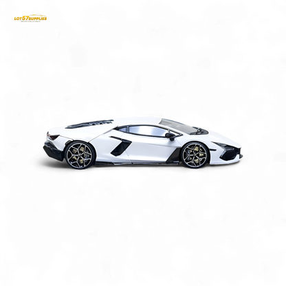 White Lamborghini Ama64 Revuelto LB744 diecast model in 1:64 scale, detailed miniature car by Lot57Supplies Diecast Shop.