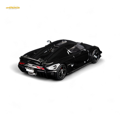 Pre-order Lot57Supplies Diecast Regera scale model, black pearl finish, detailed 1:64 replica of the Regera sports car.