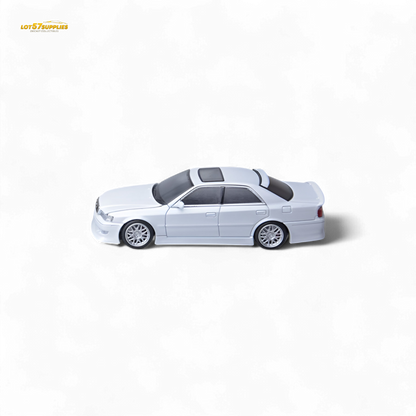 Pearl white Toyota JZX100 diecast model car, 1:64 scale by Lot57Supplies Diecast Shop, detailed miniature vehicle.