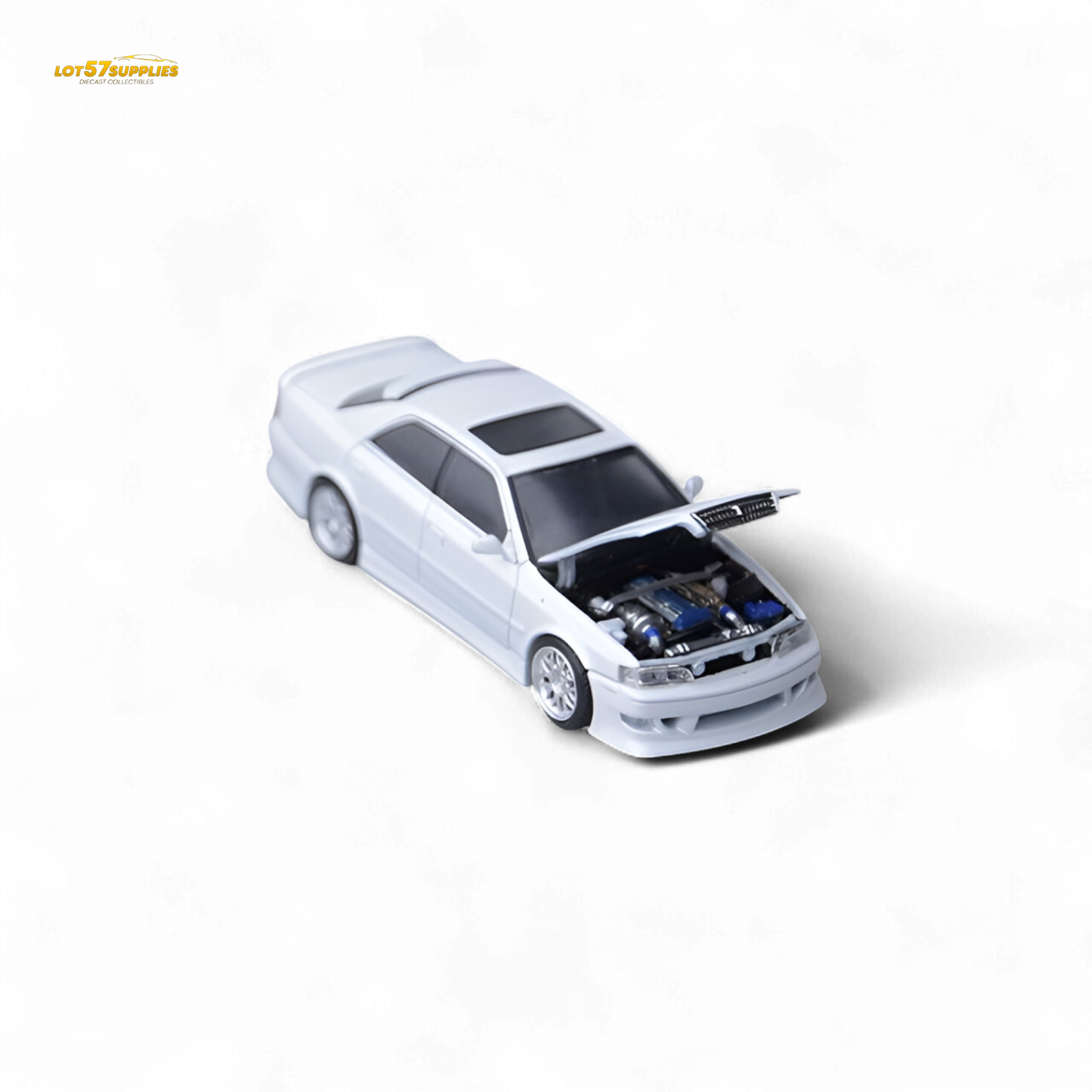 Pearl white Model One Toyota JZX100 diecast car in 1:64 scale, detailed toy model from Lot57Supplies Diecast Shop.