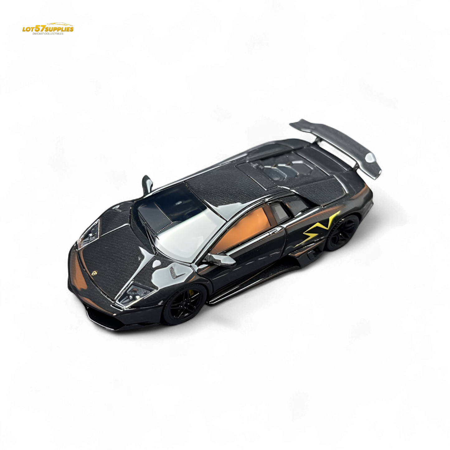 Black Lamborghini LP 670-4 diecast model in full carbon finish, 1:64 scale by Lot57Supplies Diecast Shop.