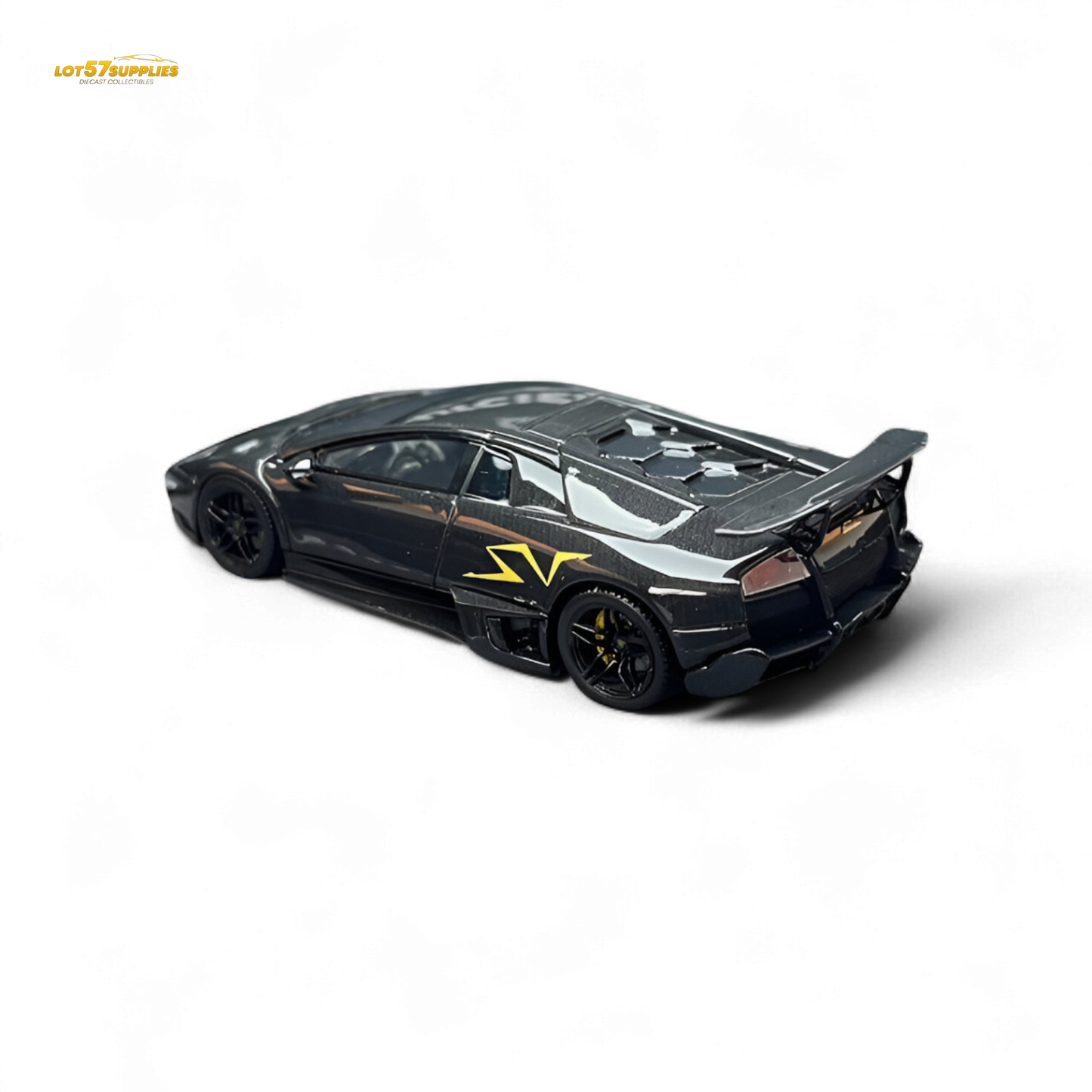 Black Lamborghini LP 670-4 diecast model in full carbon finish, 1:64 scale from Lot57Supplies Diecast Shop.
