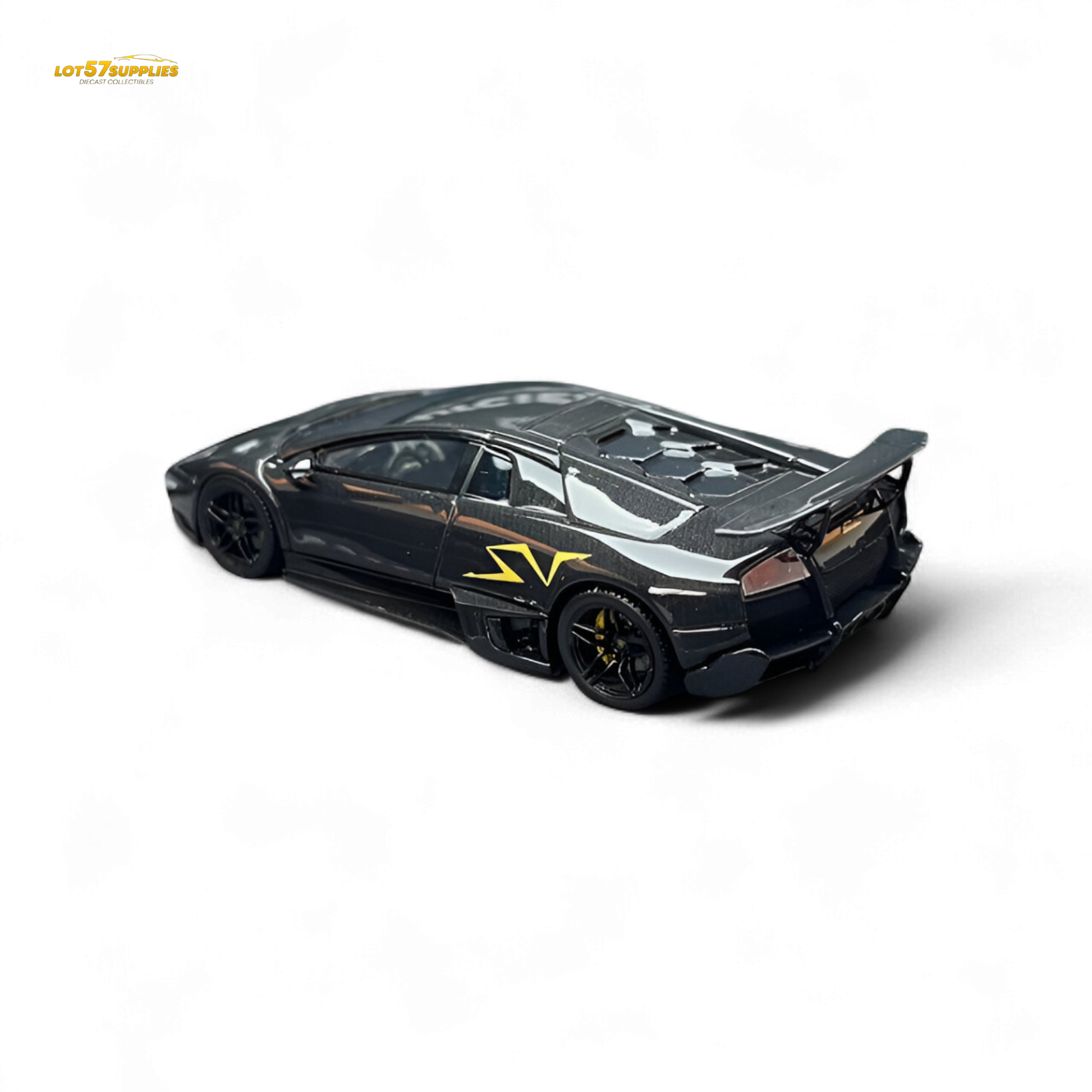 Black Lamborghini LP 670-4 diecast model in full carbon finish, 1:64 scale from Lot57Supplies Diecast Shop.