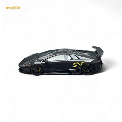 Black Lamborghini LP 670-4 diecast model in full carbon finish, 1:64 scale by Lot57Supplies Diecast Shop, detailed and realistic.