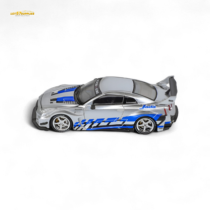 Blue Nissan Demon King Auto GTR35 RR diecast model with Blueberry Livery, 1:64 scale, by Lot57Supplies Diecast Shop.