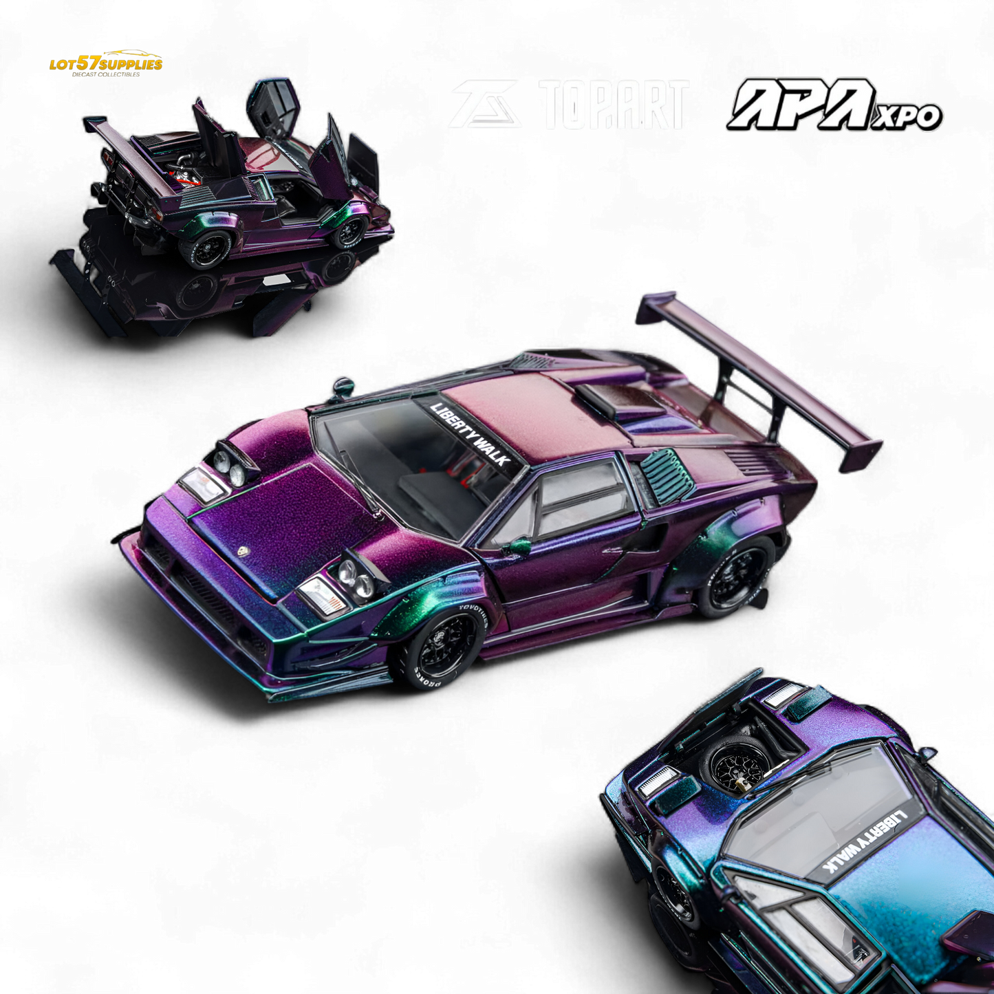 Topart Lamborghini Countach Liberty Walk Chameleon 1:64 - Evergreen Kings