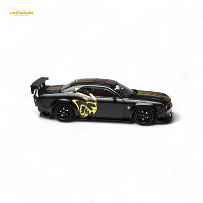 Dodge Stance Hunters Challenger SRT Hellcat 1:64 diecast model car, detailed miniature collectible featuring authentic design.