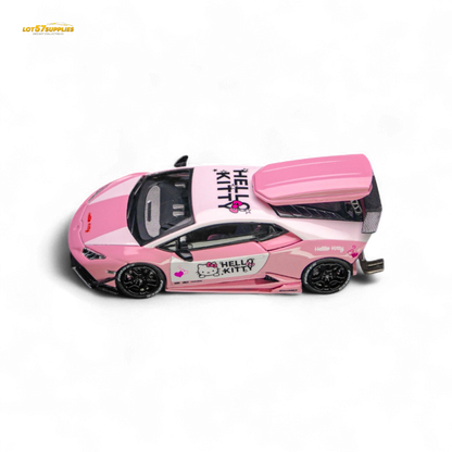 Lamborghini TPC LP610 Modified Hello Kitty 1:64 diecast model in pink with Hello Kitty design from Lot57Supplies Diecast Shop