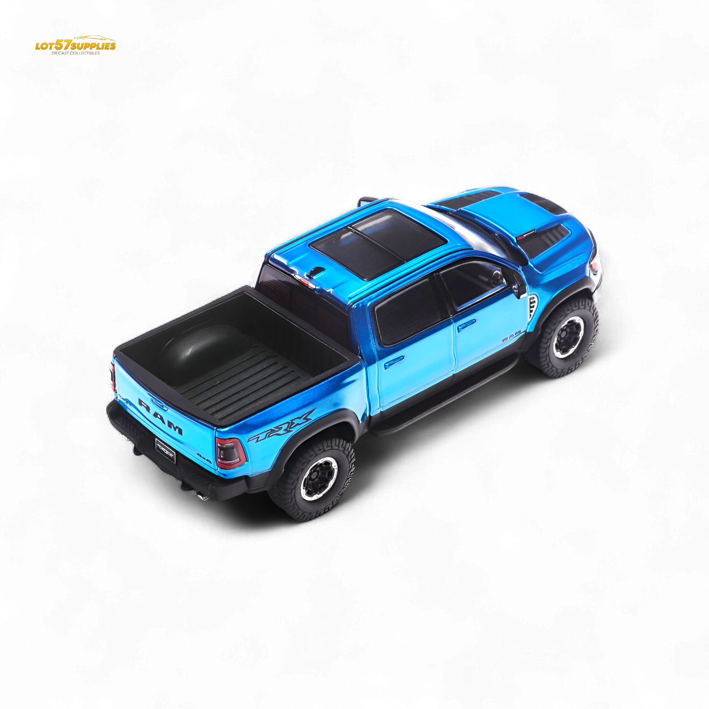 Blue 1:64 scale Shadow Pro Tyrannosaurus Rex pickup diecast model by Lot57Supplies Diecast Shop, detailed and collectible.