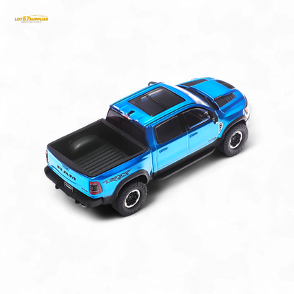 Blue 1:64 scale Shadow Pro Tyrannosaurus Rex pickup diecast model by Lot57Supplies Diecast Shop, detailed and collectible.