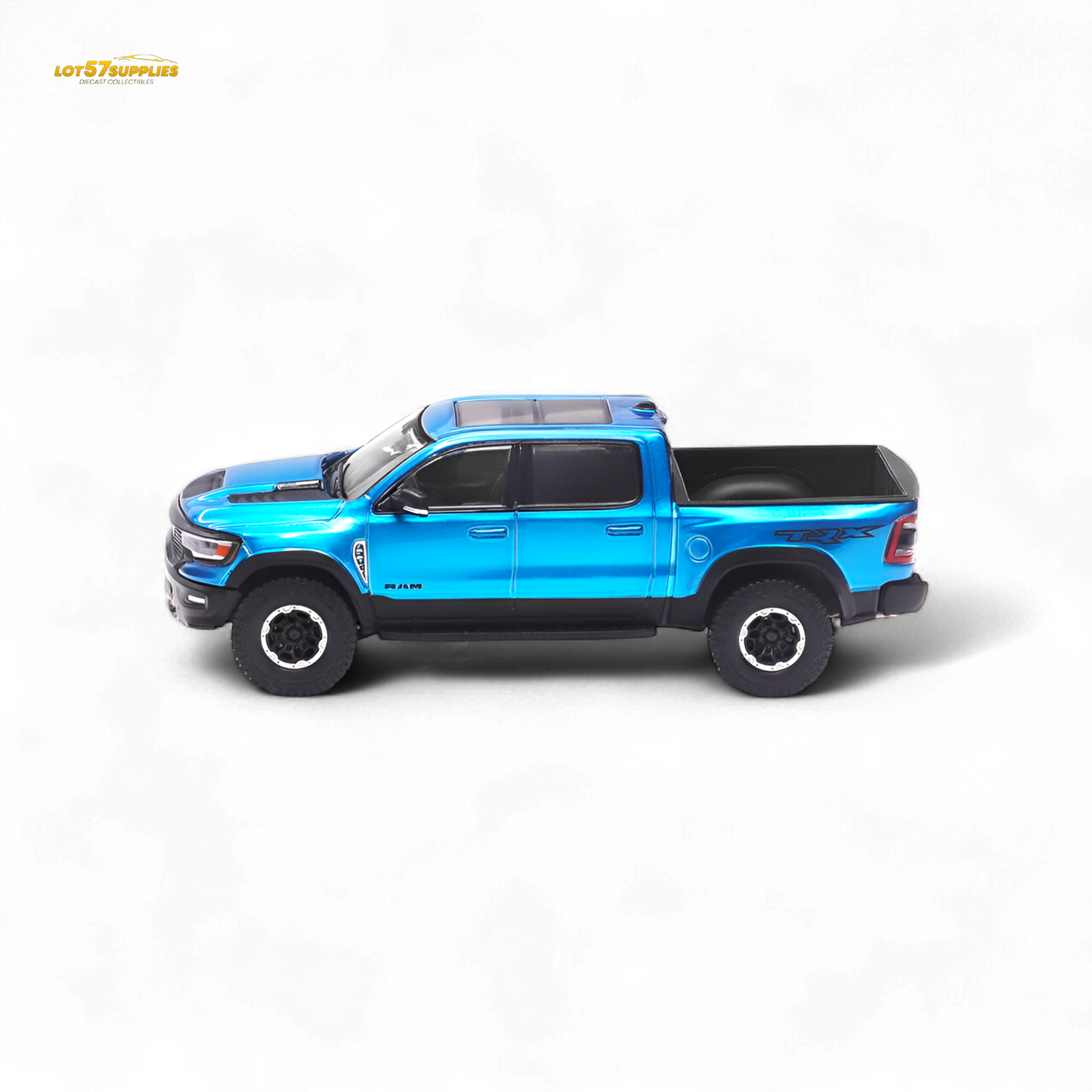 Blue 1:64 Shadow Pro Tyrannosaurus Rex RAM pickup diecast model from Lot57Supplies Diecast Shop.