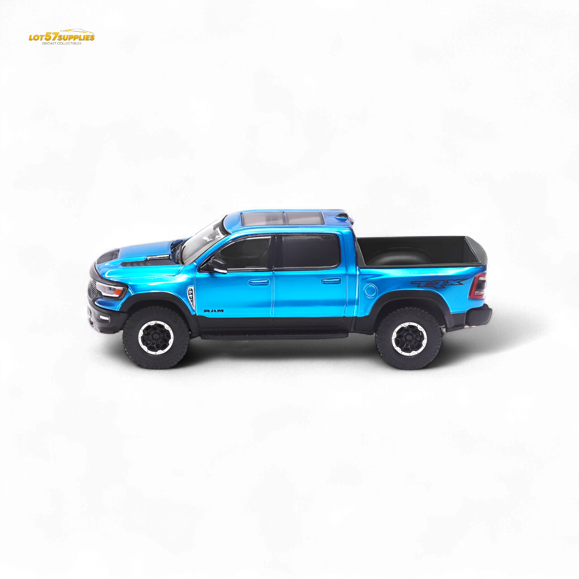 Blue 1:64 Shadow Pro Tyrannosaurus Rex RAM pickup diecast model from Lot57Supplies Diecast Shop.