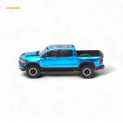 Blue 1:64 Shadow Pro Tyrannosaurus Rex RAM pickup diecast model from Lot57Supplies Diecast Shop.