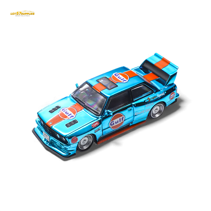 Diecast BMW E30 Demon King Auto model in Gulf livery, 1:64 scale from Lot57Supplies Diecast Shop.
