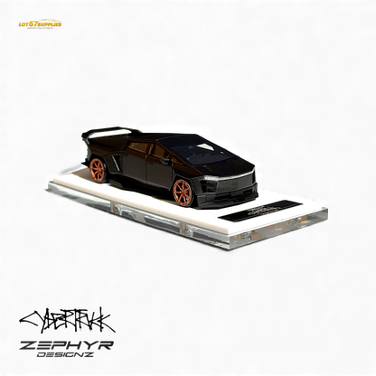 Matte gray 1:64 scale Tesla Cybertruck custom widebody diecast model by Lot57Supplies Diecast Shop.