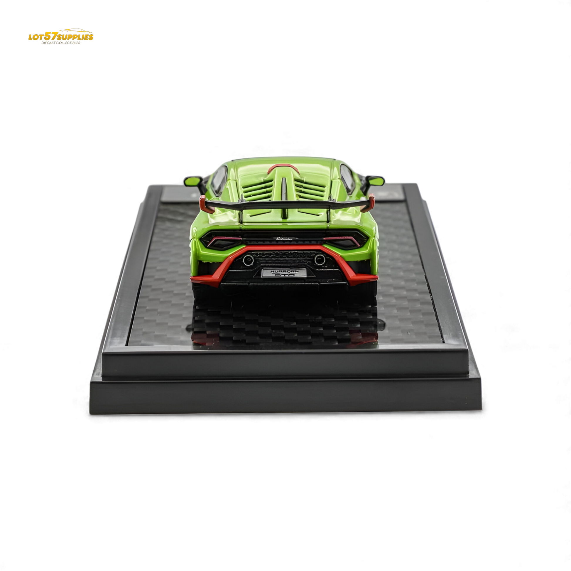 Green Lamborghini Huracan STO diecast model in 1:64 scale, detailed miniature car by Lot57Supplies Diecast Shop.