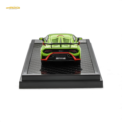 Green Lamborghini Huracan STO diecast model in 1:64 scale, detailed miniature car by Lot57Supplies Diecast Shop.