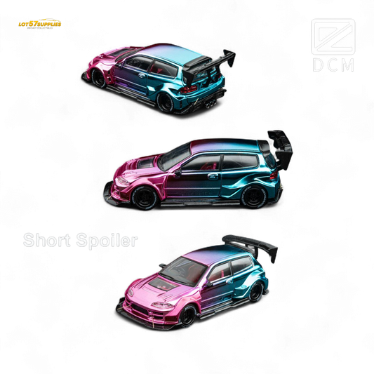 DCM Honda EG6 Hatchback Wide Body Dazzling Colorful 1:64 - Evergreen Kings