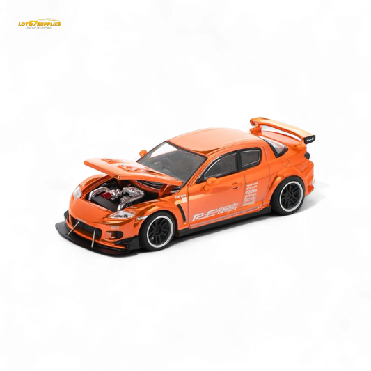 (Pre-Order) Poprace Mazda RX-8 Re-Amemiya Chrome Orange 1:64 - Evergreen Kings