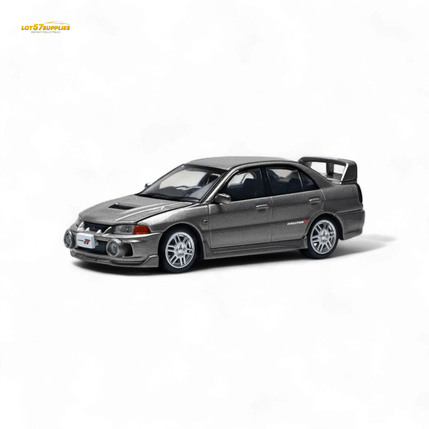 PopRace Mitsubishi Lancer Evolution IV Dark Grey 1:64 - Evergreen Kings
