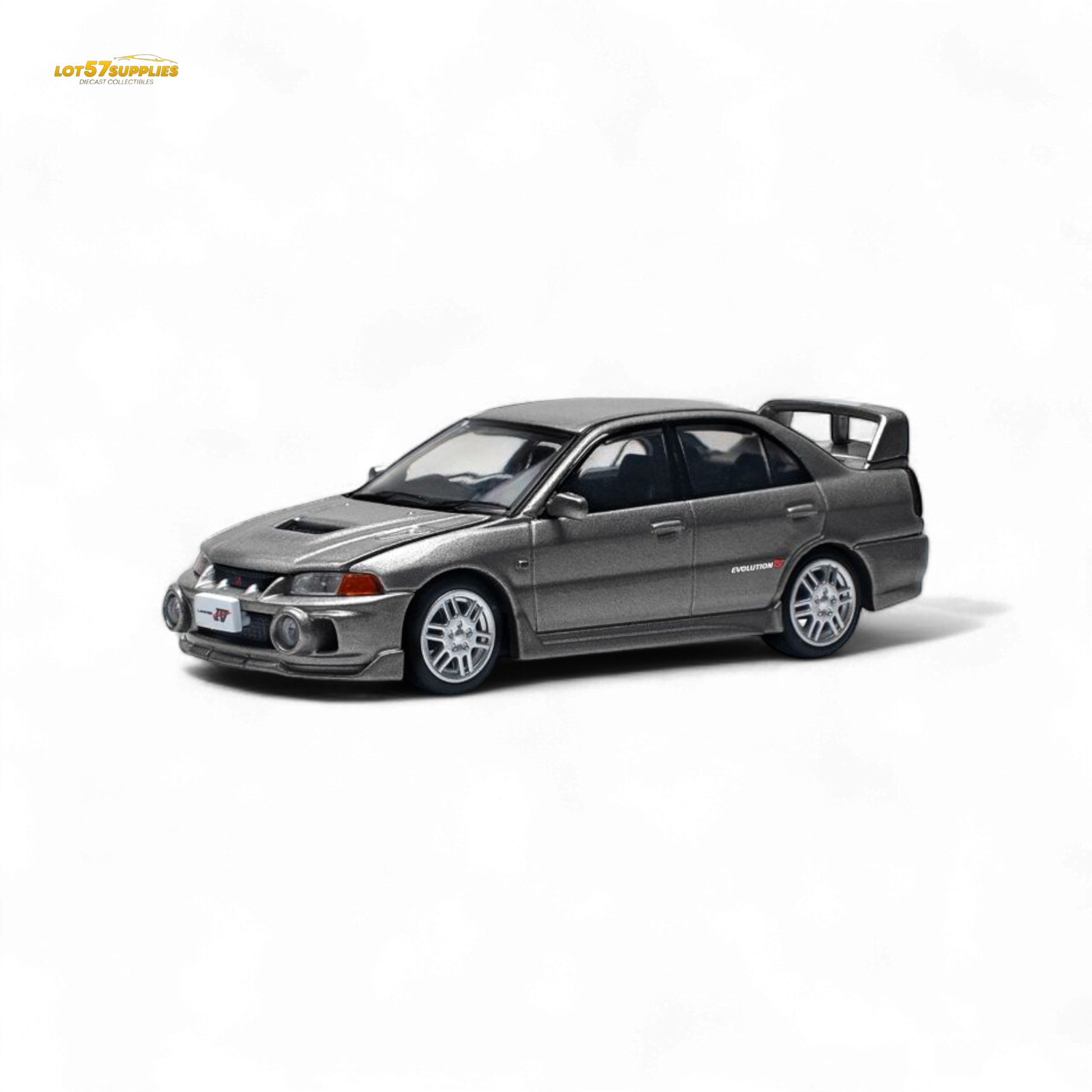 PopRace Mitsubishi Lancer Evolution IV Dark Grey 1:64 - Evergreen Kings