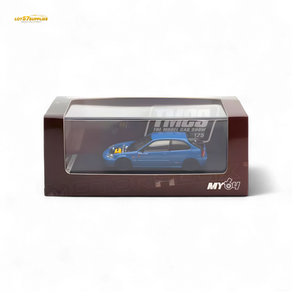 Motorhelix Honda Civic EK9 Blue 1:64 - Evergreen Kings