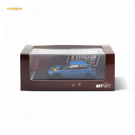 Motorhelix Honda Civic EK9 Blue 1:64 - Evergreen Kings