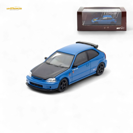 Motorhelix Honda Civic EK9 Blue 1:64 - Evergreen Kings