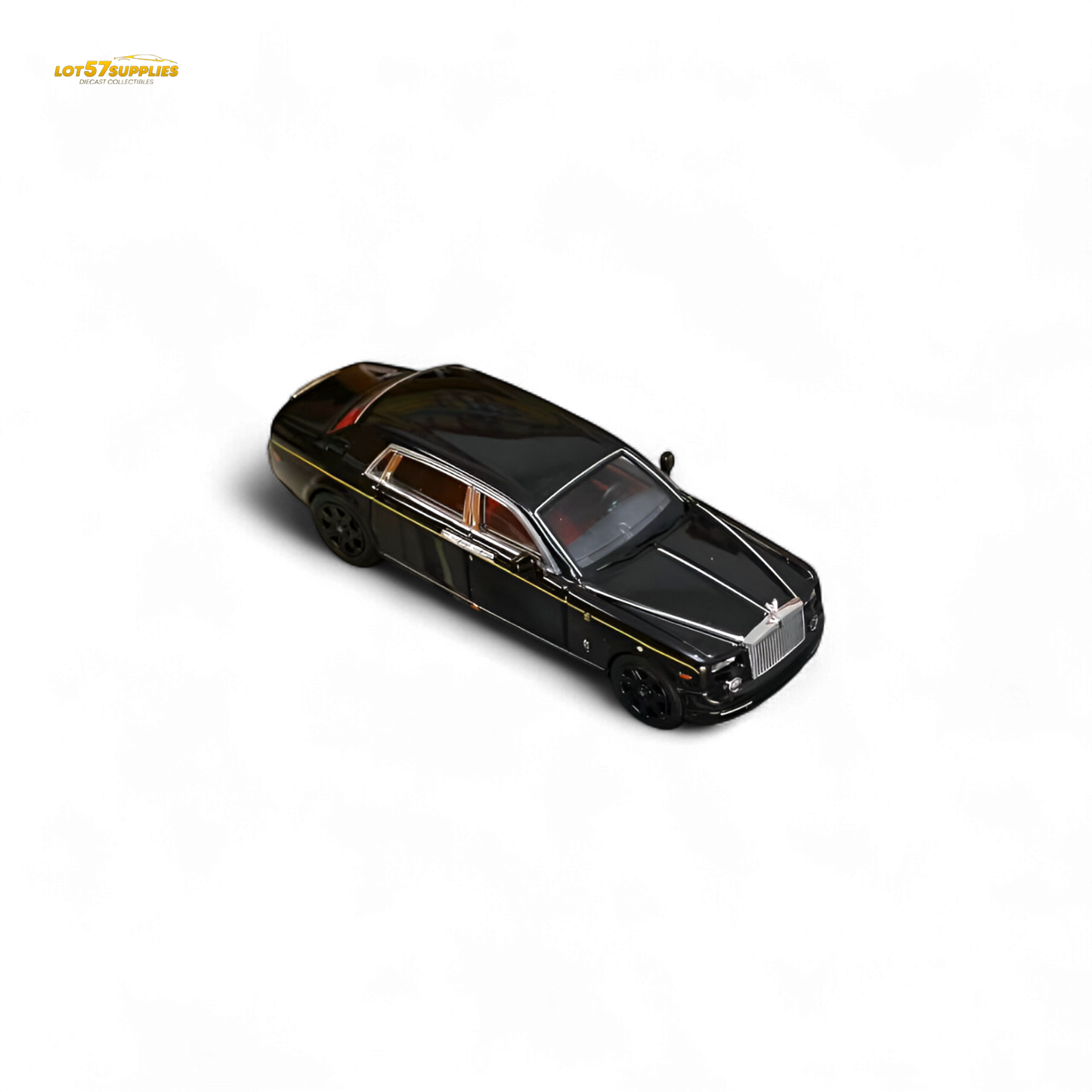 Black 1:64 scale Rolls-Royce Phantom VII diecast model from Street Weapon collection, detailed miniature car.