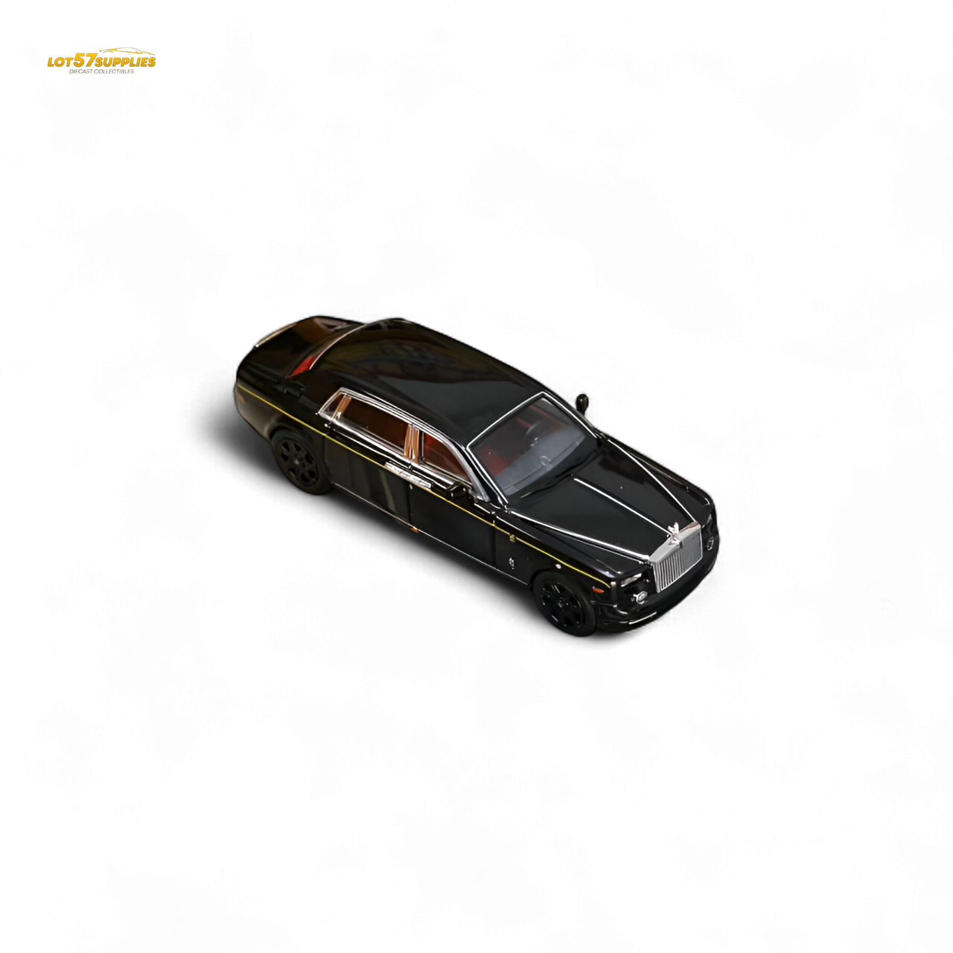 Black 1:64 scale Rolls-Royce Phantom VII diecast model from Street Weapon collection, detailed miniature car.