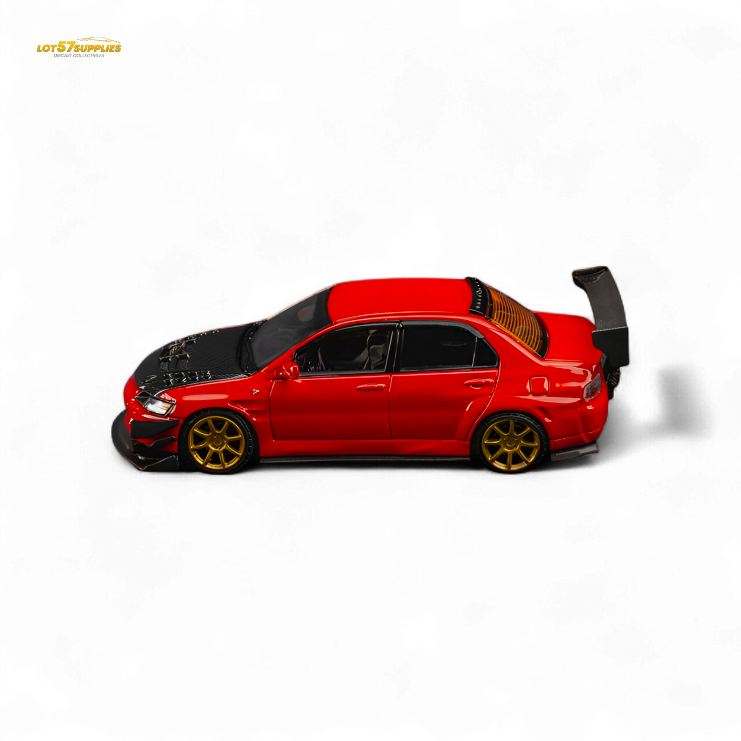 Findclassically Mitsubishi Lancer 9th Gen Red Carbon Hood 1:64 - Evergreen Kings