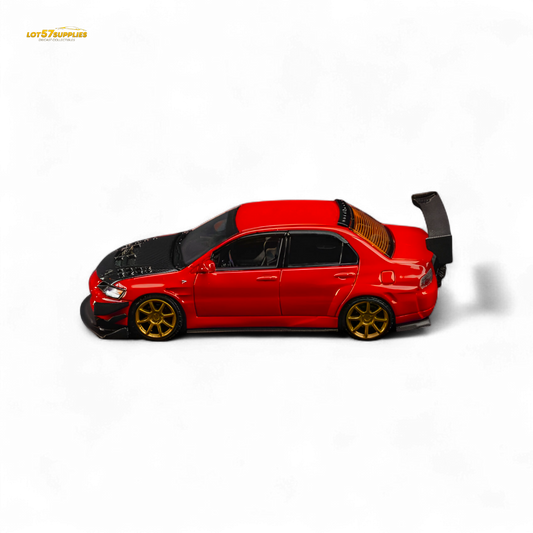 Findclassically Mitsubishi Lancer 9th Gen Red Carbon Hood 1:64 - Evergreen Kings