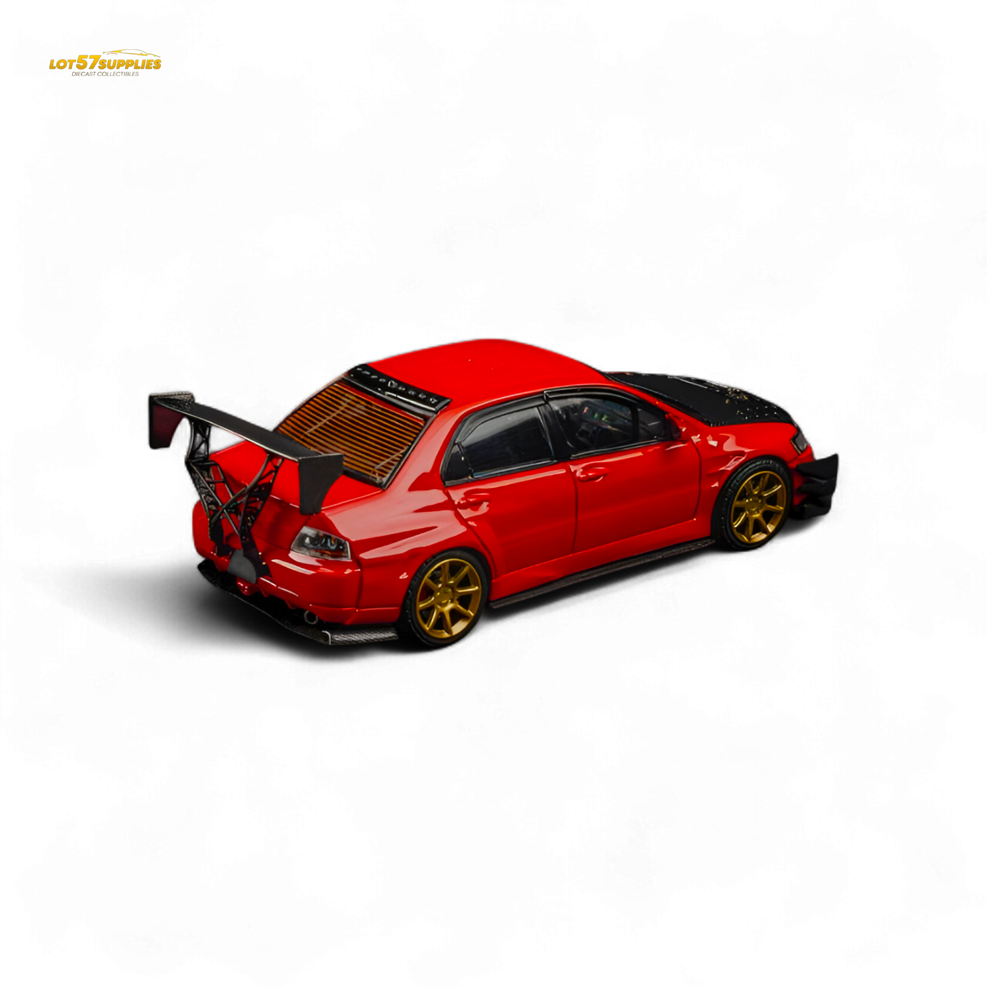 Findclassically Mitsubishi Lancer 9th Gen Red Carbon Hood 1:64 - Evergreen Kings
