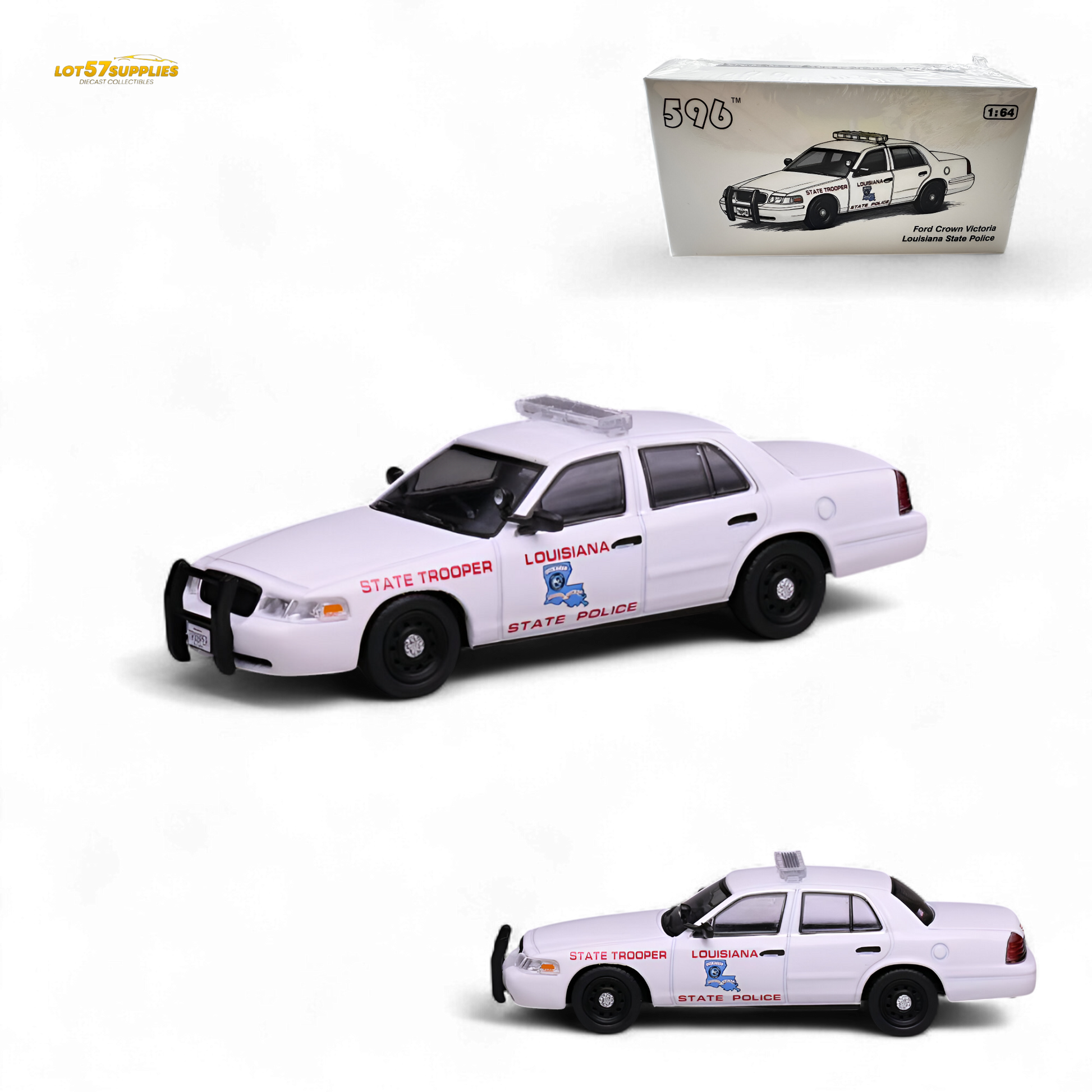 596 Ford Crown Victoria Louisiana State Police 1:64 - Evergreen Kings