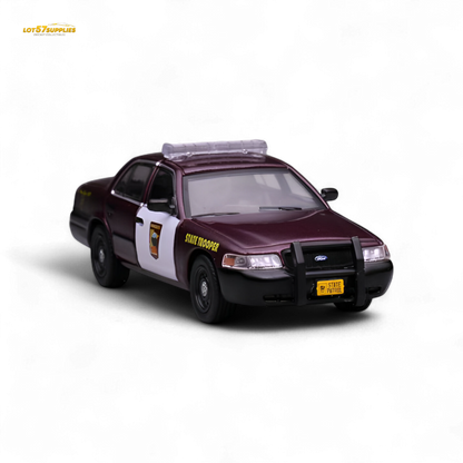 Diecast 1:64 Ford Crown Victoria Minnesota State Patrol model by Lot57Supplies Diecast Shop, detailed miniature vehicle for collectors.