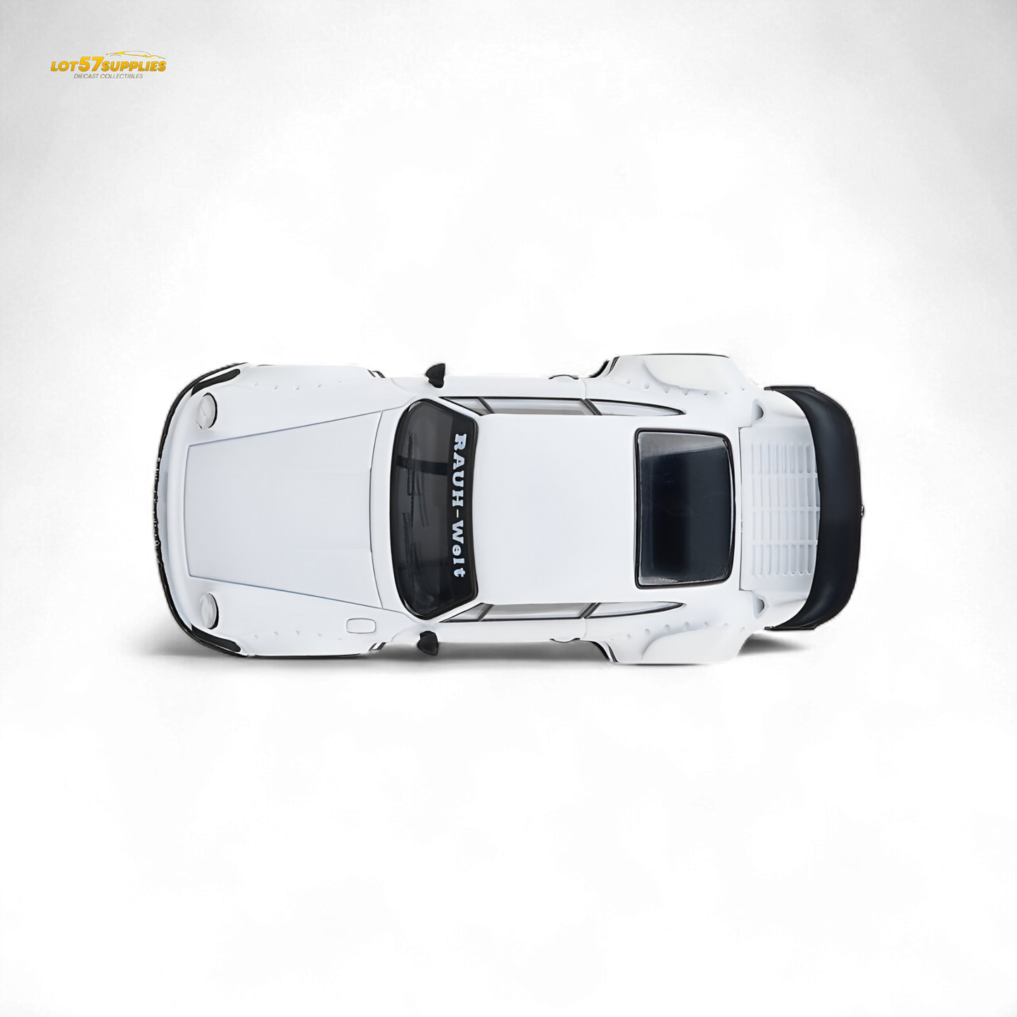 White Porsche Model Model RWB 993 diecast car in 1:64 scale, detailed miniature replica by Lot57Supplies Diecast Shop