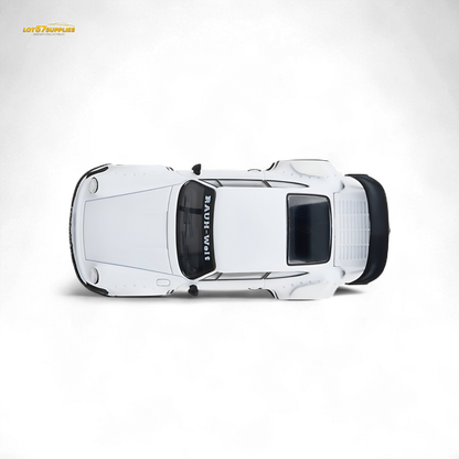 White Porsche Model Model RWB 993 diecast car in 1:64 scale, detailed miniature replica by Lot57Supplies Diecast Shop