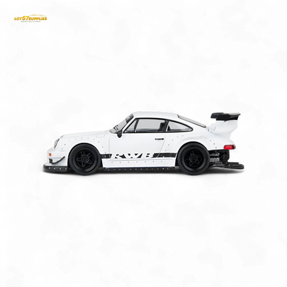 White 1:64 Porsche Model Model RWB 993 diecast car, detailed miniature replica from Lot57Supplies Diecast Shop