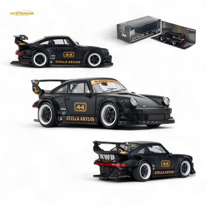 Model Model Porsche RWB 993 Stella Artois #44 Matte Black 1:64 - Evergreen Kings