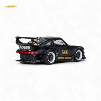Model Model Porsche RWB 993 Stella Artois #44 Matte Black 1:64 - Evergreen Kings