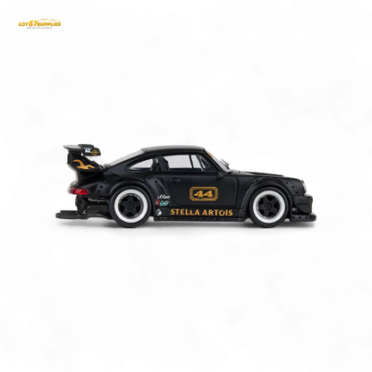 Model Model Porsche RWB 993 Stella Artois #44 Matte Black 1:64 - Evergreen Kings
