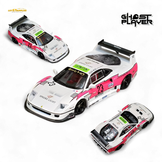 Pink Ferrari Ghost Player LBWK F40 diecast car #23 in 1:64 scale, detailed model from Lot57Supplies Diecast Shop.